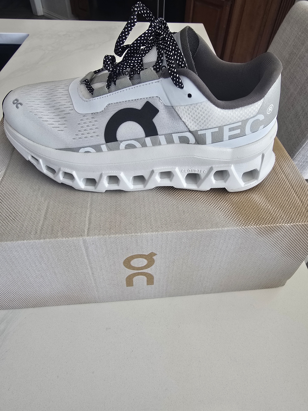 On Cloud Monster White/Gray Running Shoe